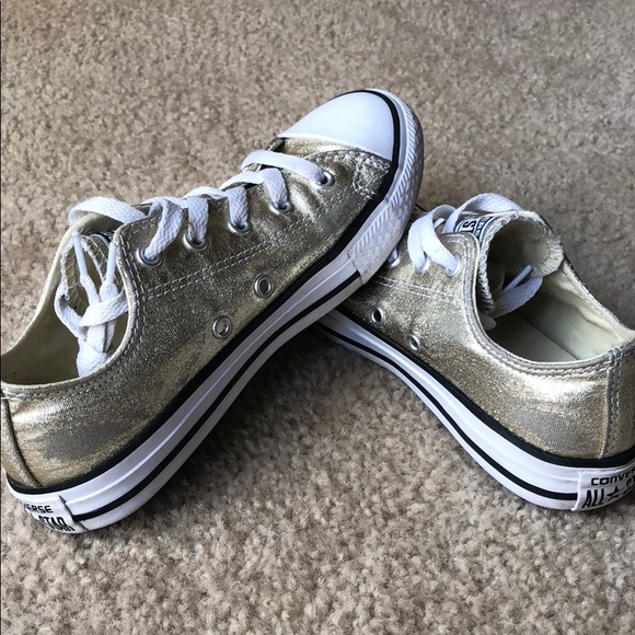 EUC gold metallic Converse All Stars - Picture 4 of 5